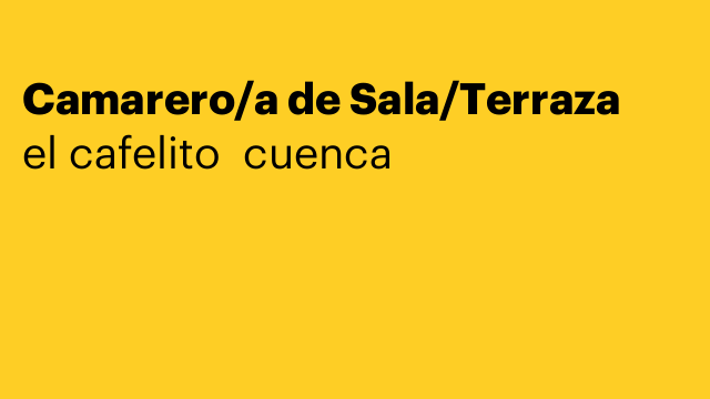 Camarero/a de Sala/Terraza