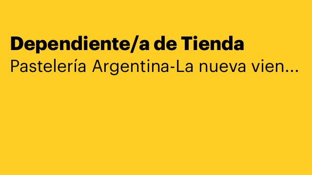 Dependiente/a de Tienda