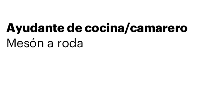 Ayudante de cocina/camarero