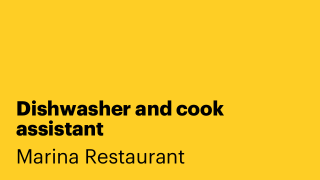 Dishwasher and cook assistant