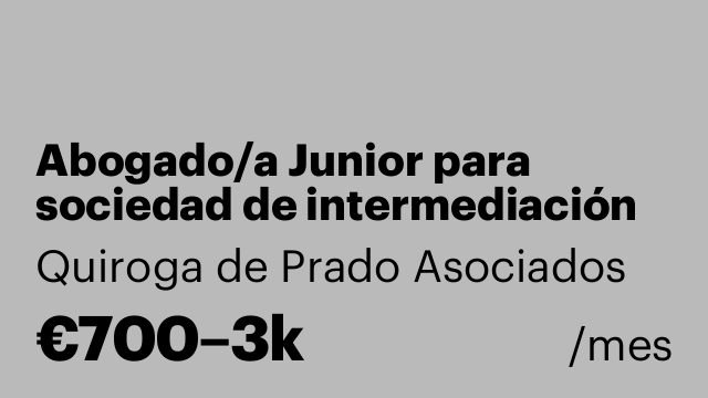 Abogado/a Junior para sociedad de intermediación legal