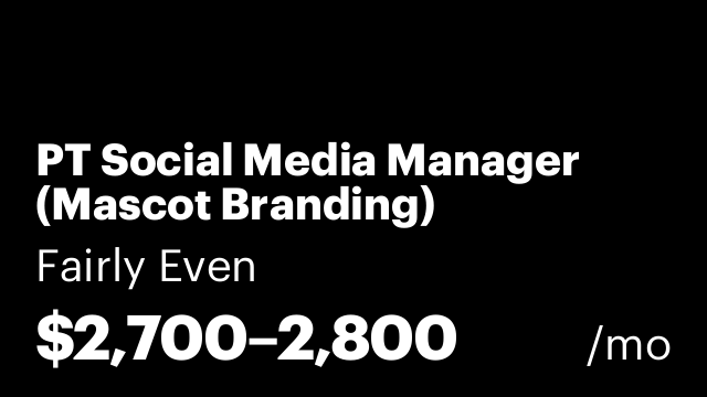 PT Social Media Manager (Mascot Branding)