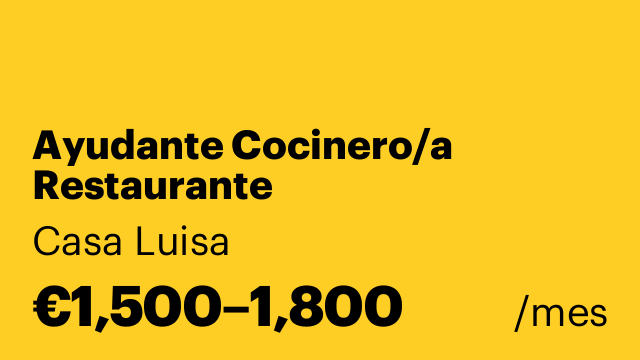 Ayudante Cocinero/a Restaurante