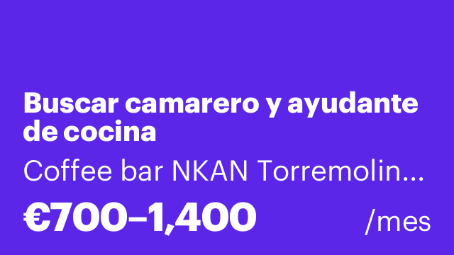 Buscar camarero y ayudante de cocina