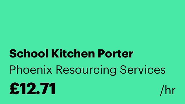 School Kitchen Porter