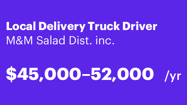 Local Delivery Truck Driver