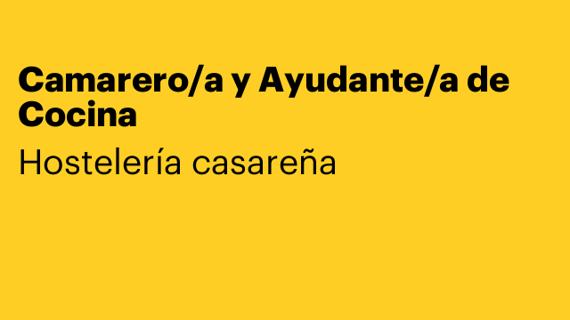 Camarero/a y Ayudante/a de Cocina
