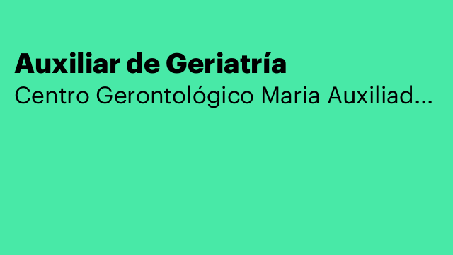 Auxiliar de Geriatría