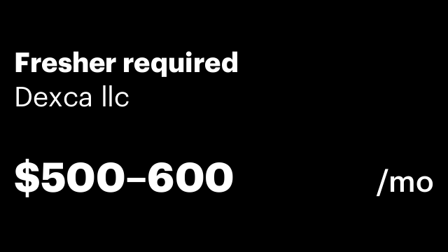 Fresher required
