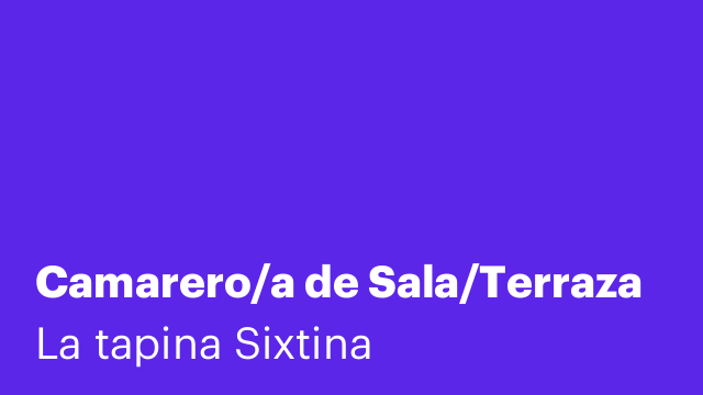 Camarero/a de Sala/Terraza