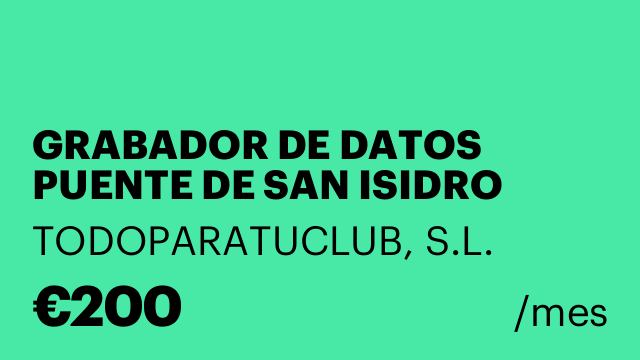 GRABADOR DE DATOS PUENTE DE SAN ISIDRO