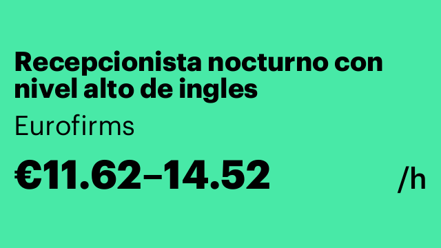 Recepcionista nocturno con nivel alto de ingles