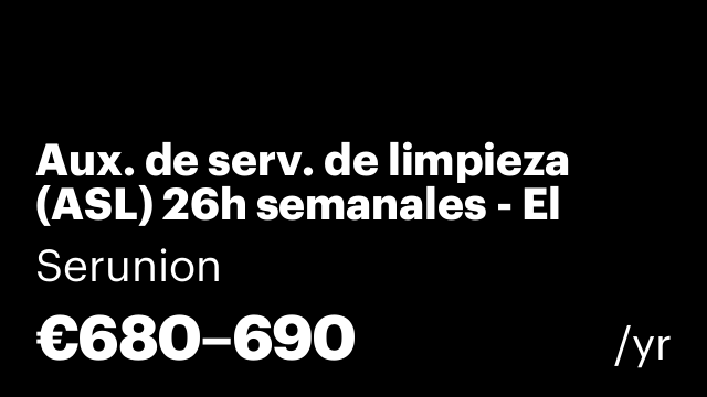 Aux. de serv. de limpieza (ASL) 26h semanales - El Masnou