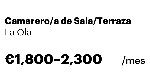 Camarero/a de Sala/Terraza