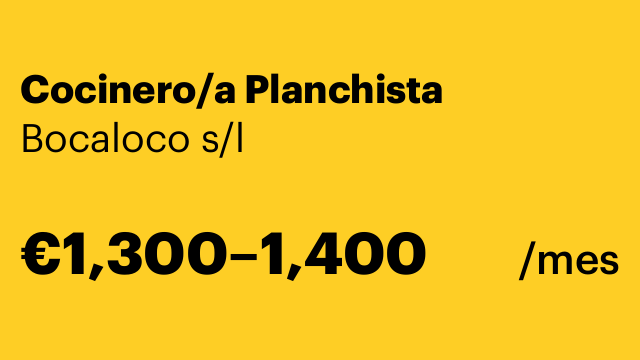 Cocinero/a Planchista