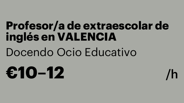 Profesor/a de extraescolar de inglés en VALENCIA