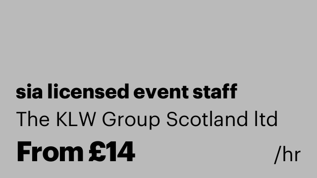 sia licensed event staff