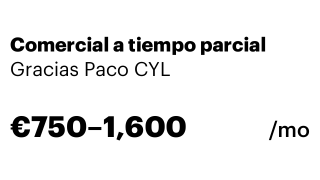Comercial a tiempo parcial