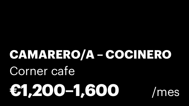 CAMARERO/A – COCINERO