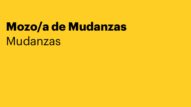 Mozo/a de Mudanzas