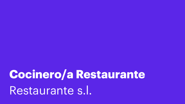Cocinero/a Restaurante