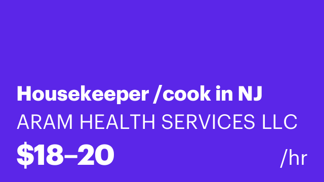Housekeeper /cook in NJ