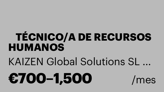 📢 TÉCNICO/A DE RECURSOS HUMANOS