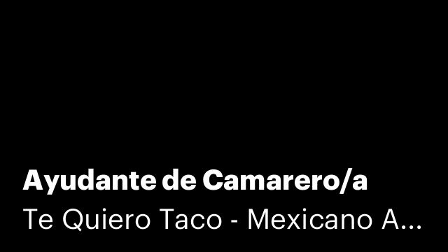 Ayudante de Camarero/a