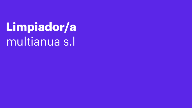 Limpiador/a