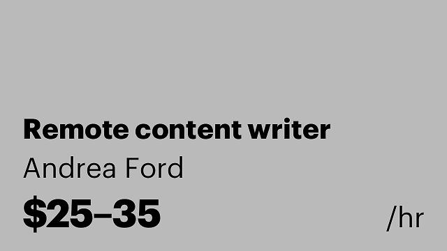 Remote content writer