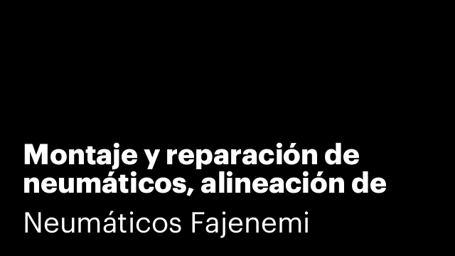 Montaje y reparación de neumáticos, alineación de direccoon