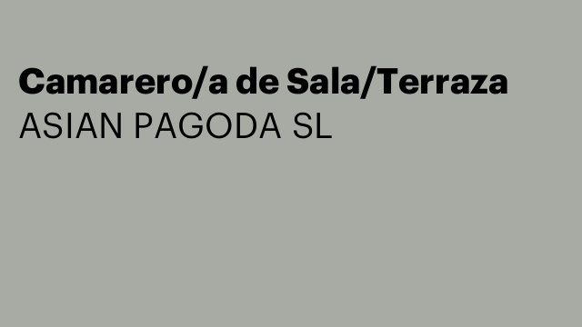 Camarero/a de Sala/Terraza