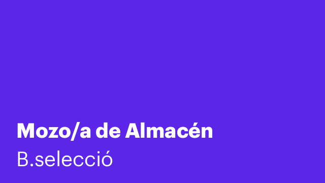 Mozo/a de Almacén