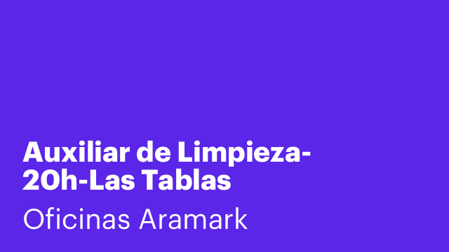 Auxiliar de Limpieza- 20h-Las Tablas