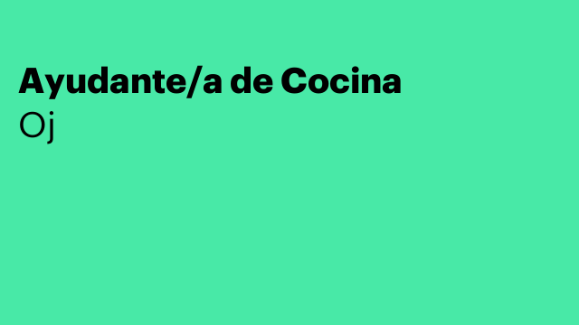 Ayudante/a de Cocina