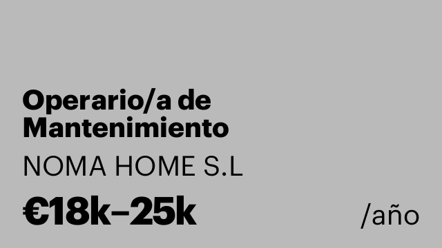 Operario/a de Mantenimiento