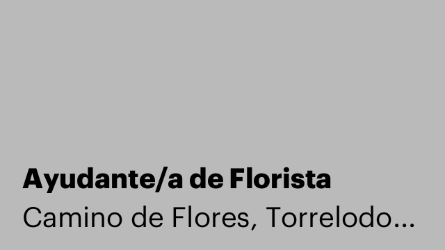 Ayudante/a de Florista
