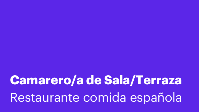 Camarero/a de Sala/Terraza