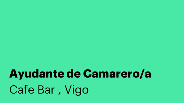 Ayudante de Camarero/a