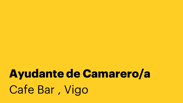 Ayudante de Camarero/a