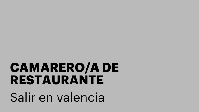 CAMARERO/A DE RESTAURANTE