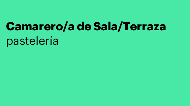 Camarero/a de Sala/Terraza