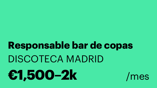 Responsable bar de copas