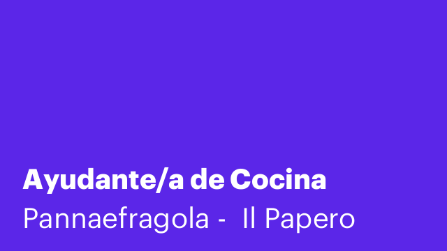 Ayudante/a de Cocina