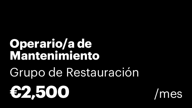 Operario/a de Mantenimiento