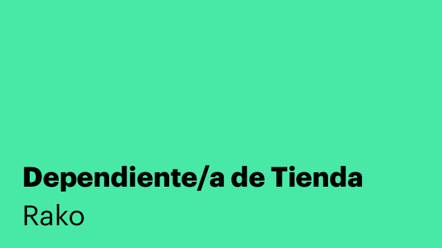 Dependiente/a de Tienda