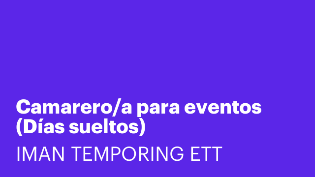 Camarero/a para eventos (Días sueltos)