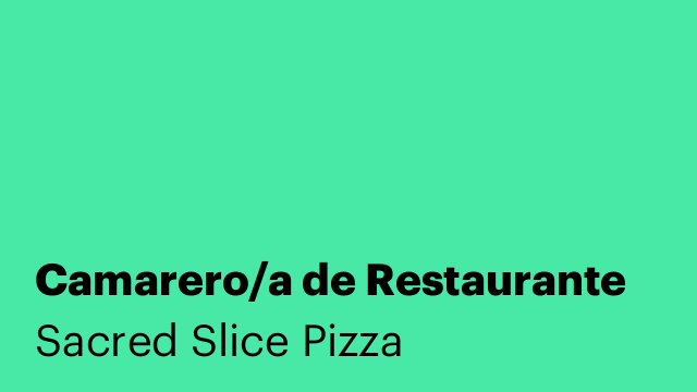 Camarero/a de Restaurante