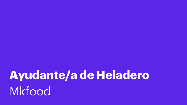 Ayudante/a de Heladero