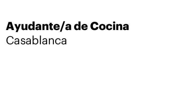 Ayudante/a de Cocina